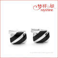 Delicate and Handsome Sterling Silver Good Taste Cuff Links